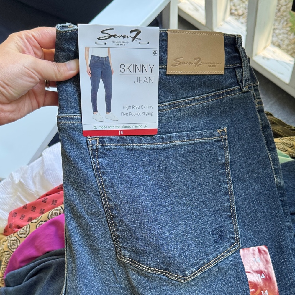 Seven7 Dark Blue Skinny Jeans